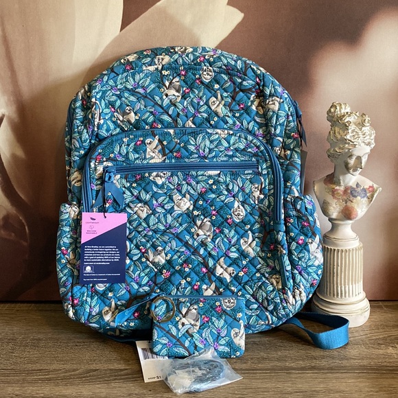 Vera Bradley Bags Vb Iconic Campus Backpack Set Sloth Print Nwt